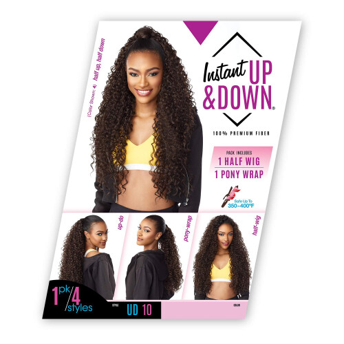 Sensationnel Demi-Perruque et Queue de Cheval Wrap Instant Up N Down UD 10 1B 1