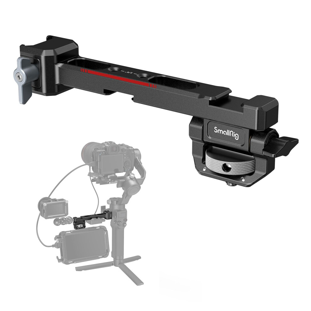 Smallrig Adjustable Camera Monitor Mount With Quick Release Nato Clamp Cold Shoe Mount Anti-Twist Design For Dji Rs 4 / Rs 4 Pro/Rs 2 / Rs 6941590003115