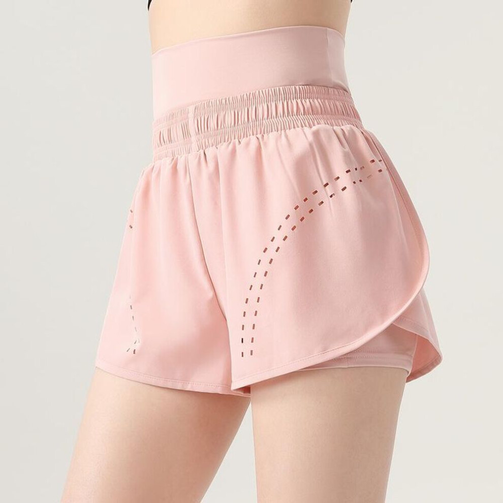 (pink, XXXL) Women's High-waist Quick-dry Yoga Sports Shorts - Anti-exposure, Casual Fit For Outdoor And Fitness Activities, European & American Style.