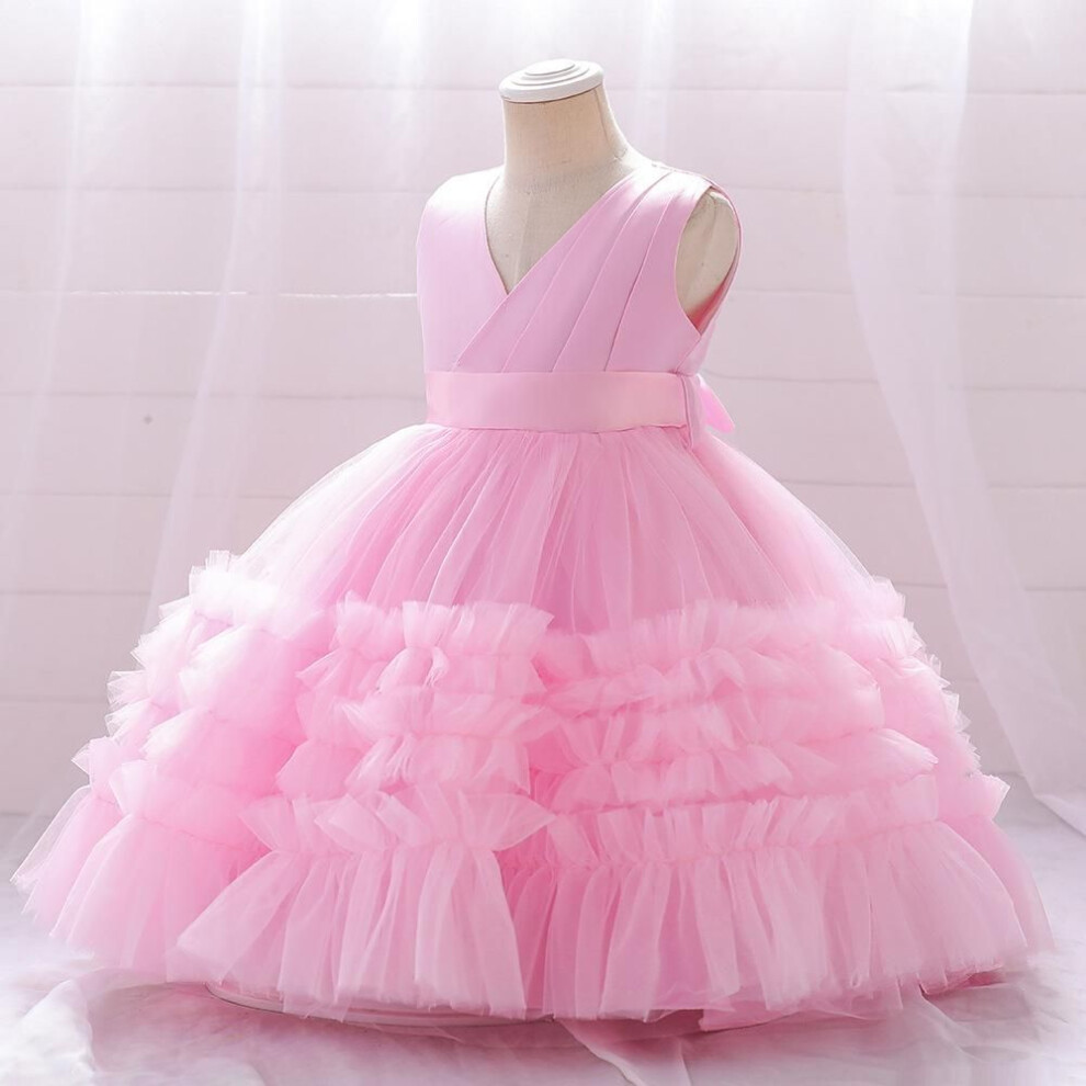 (pink, 2-3 Years) European & American Infant Girls' Multi-layer Tutu Dress – 1st Birthday Princess Skirt