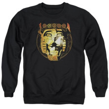 Trevco Sportswear DRM332-AS-4 Voltron Head Space Adult Crewneck Sweatshirt, Black - Extra Large