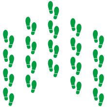 20 Pairs 40 Prints Green Footprints Floor Decals 7 Shoe Stickers Feet Distance Floor Sign Party Decor