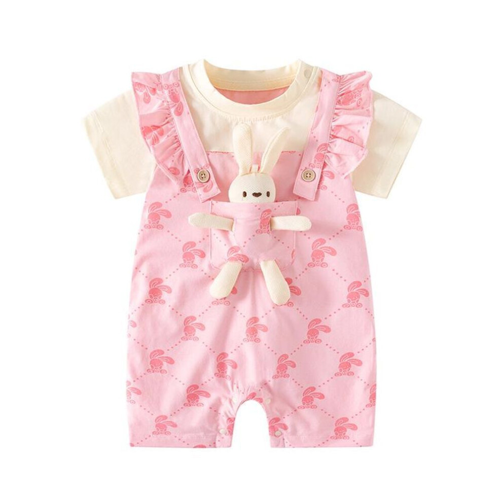 (90 cm) "lace Doll Romper For Baby Girls - Summer Onesie For 0-6 Months