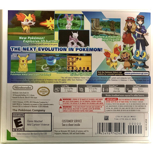 Nintendo 3DS Pokemon X -- World Edition 2