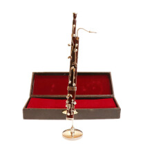 DSELVGVU miniatyr fagott med stand och case Mini Musical Instrument Miniature Dollhouse Model Mini Bassoon Home Decoration (6.12 """")