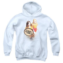 Trevco Sportswear WBT206-YFTH-3 2 Broke Girls Tips Really Youth Hooded Sweatshirt, White - Large