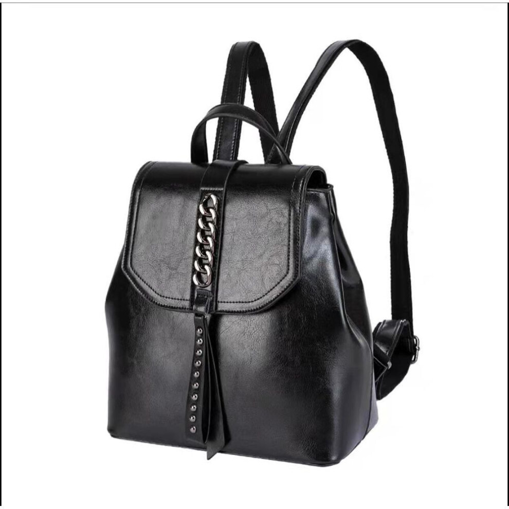 (black) Trendy 2025 Women's Genuine Cowhide Leather Backpack - Stylish, Large Capacity, Soft, And Fashionable For Campus Or Everyday Use