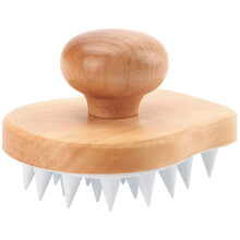 Hoofdhuid Massager Shampoo Borstel Houten Nat en Droog Haar Hoofdhuid Verzorgingsborstel Doucheborstel Hoofdhuid Scrubber Exfoliator met zachte silic