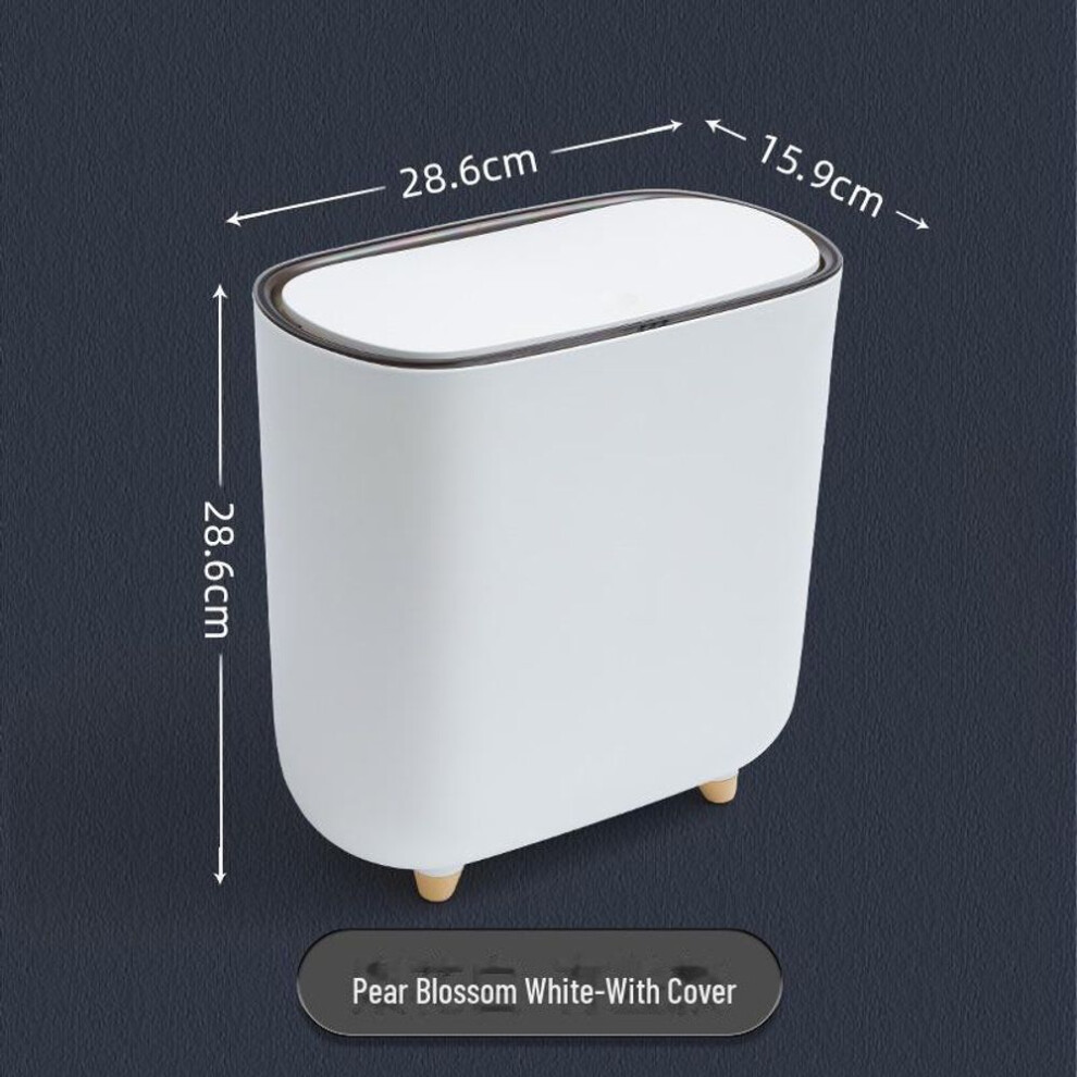 compact Press-top Trash Can For Bathroom, Bedroom, Or Kitchen