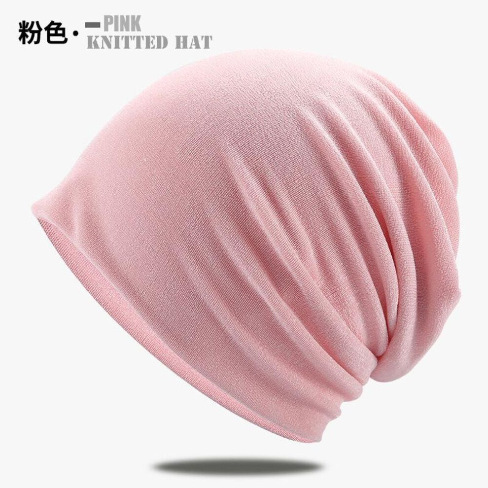 (pink, One Size/Flexible) Breathable Knitted Fashion Pullover Hat for Spring, Summer & Autumn - European & American Style Soft Sleeping Cap