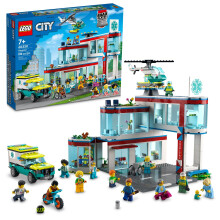 Zestaw LEGO City Hospital 60330 z zabawkowym helikopterem pogotowia ratunkowego i 12 minifigurkami Zabawka w udawanie Szpital dla edukacyjnej zab