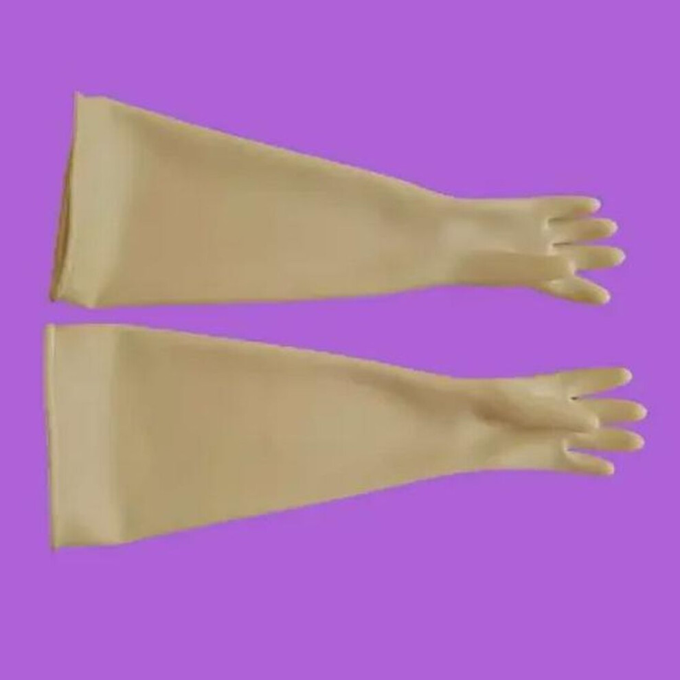 (3.6mm thick) Imported Natural Latex Anti-static Long Arm Gloves - 750mm X 2.4mm, Thickened, Acid & Alkali Resistant, Anti-corrosion For Scientific Research