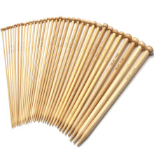 Needles de tricotat cu bambus cu un singur punct 14 inch 18 perechi ace din lemn de tricotat pentru ncepatori SUA Dimensiune 0-15 (2.0-10.0mm) A