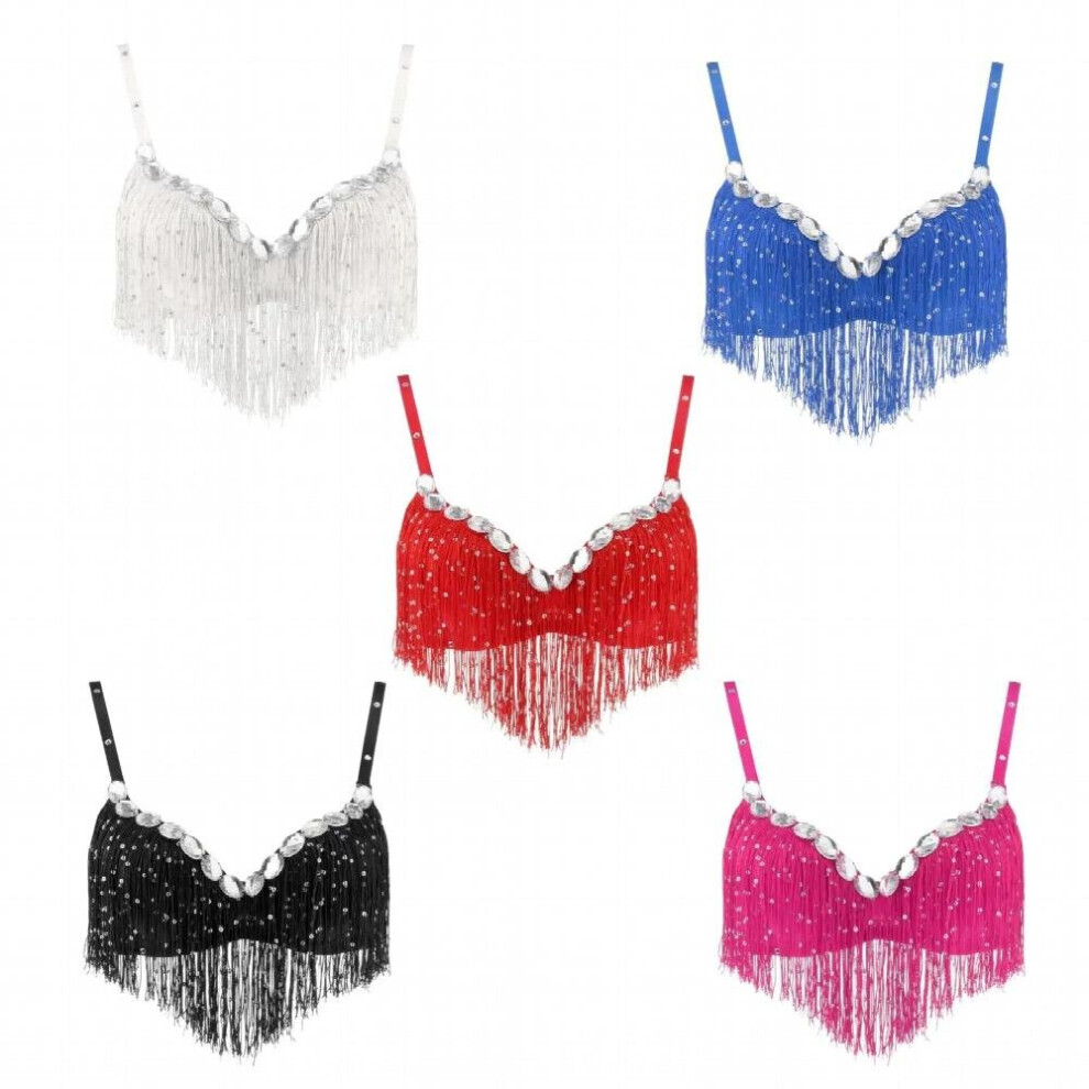 Maxpower Womens Belly Dance Costume Sequin Bras Tassel Fringe Top Party Club Wear Bra Tops