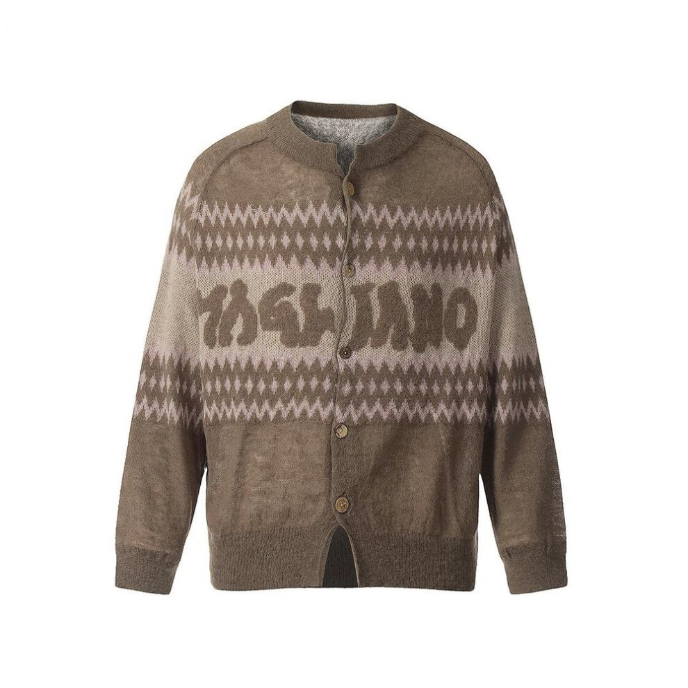 (XL) Reba Yu Shuxin Magliano-style Mohair Leopard Print Knit Cardigan Sweater