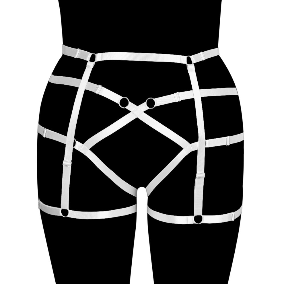 Maxpower Fat Female's Sexy Erotic Lingerie Plus Size Adjust Waistband Leg Harness Garter Belt For Stockings Bdsm Bondage Cage Sex Outfit