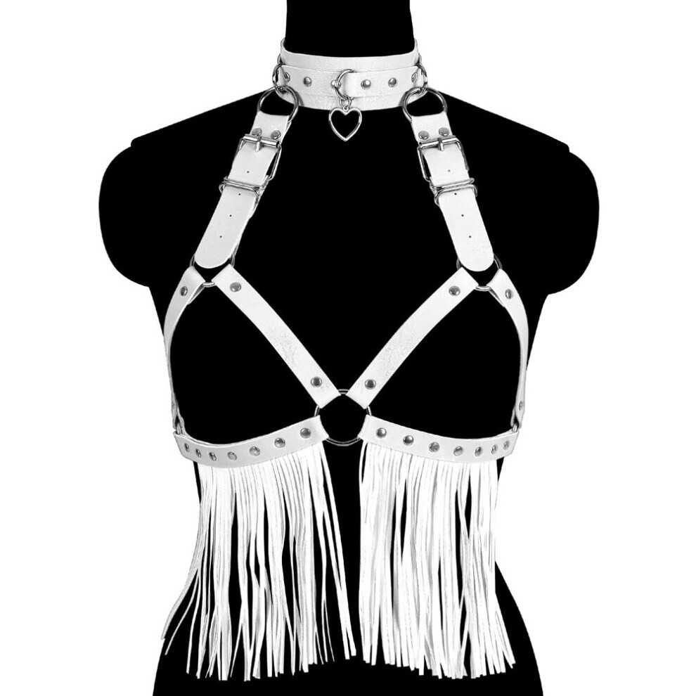 Maxpower Punk Tassel Accessories Tops Female Harness For Women Sword Belt Bondage Neck Sexy Lingerie Goth Leather Club Wear