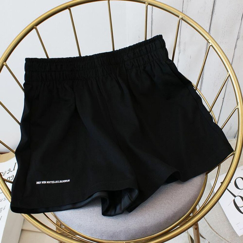 (black, Medium (M)) Women's Slim Fit High Waist Sports Shorts - Summer 2024 Casual Japanese Style