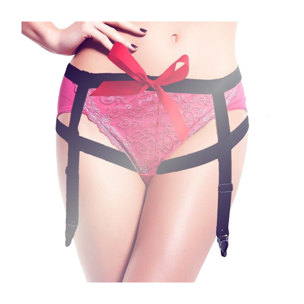Maxpower Red Women Bow Garter Harajuku Garter Belt Gothic Christmas Gift Body Harness Wedding Garters Bridal Bondage Harness Garters