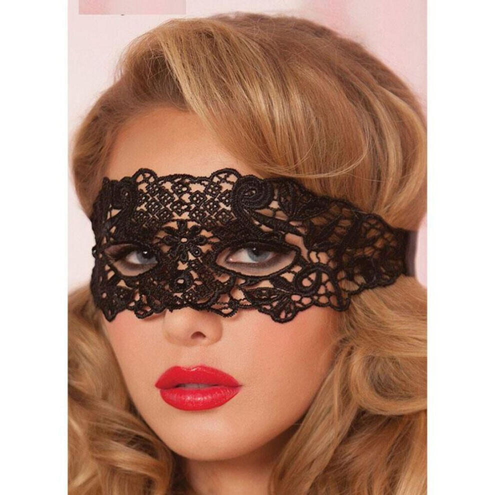 Maxpower Black Women Sexy Babydoll Lingerie Hollow Lace Erotic Costumes Cosplay Party Masks