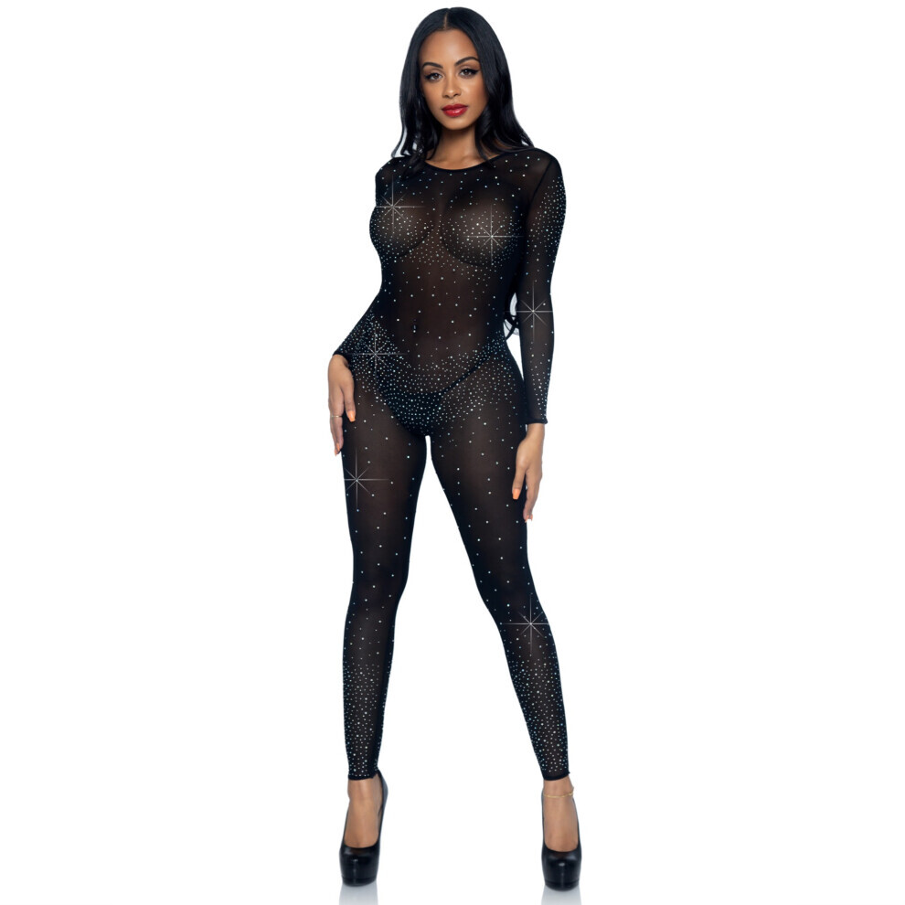 Maxpower Sheer Rhinestone Catsuit.