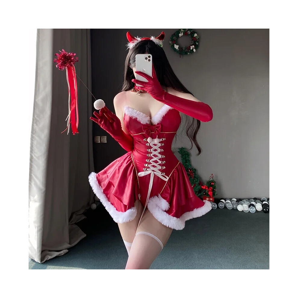 Maxpower Sexy Christmas Minidress Cosplay Costumes Sling Skirt Sexy Santa Claus Party Dresses Performance Photoshooting Í¬Ë¦¬Ì¤Ë§Ì¤ ÌÌ
