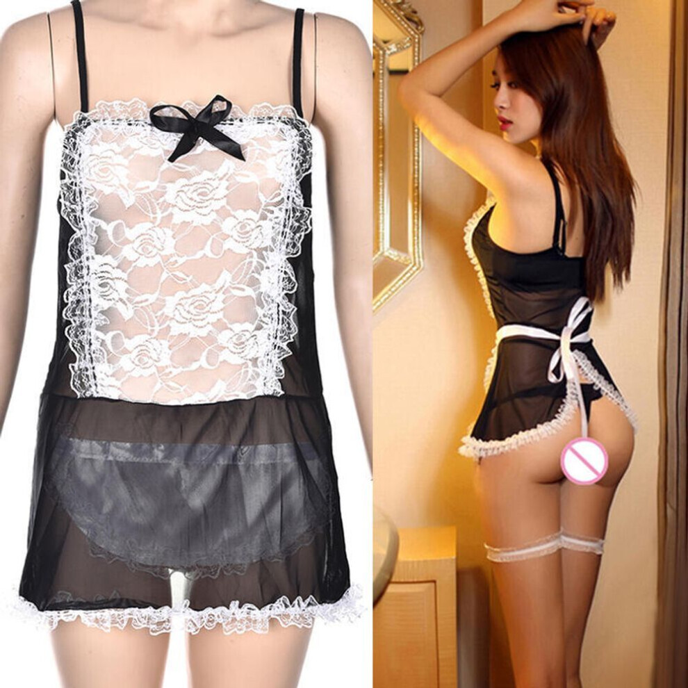 Maxpower Women Sexy Lace Halloween Costume Cosplay French Maid Outfit Fancy Dresses