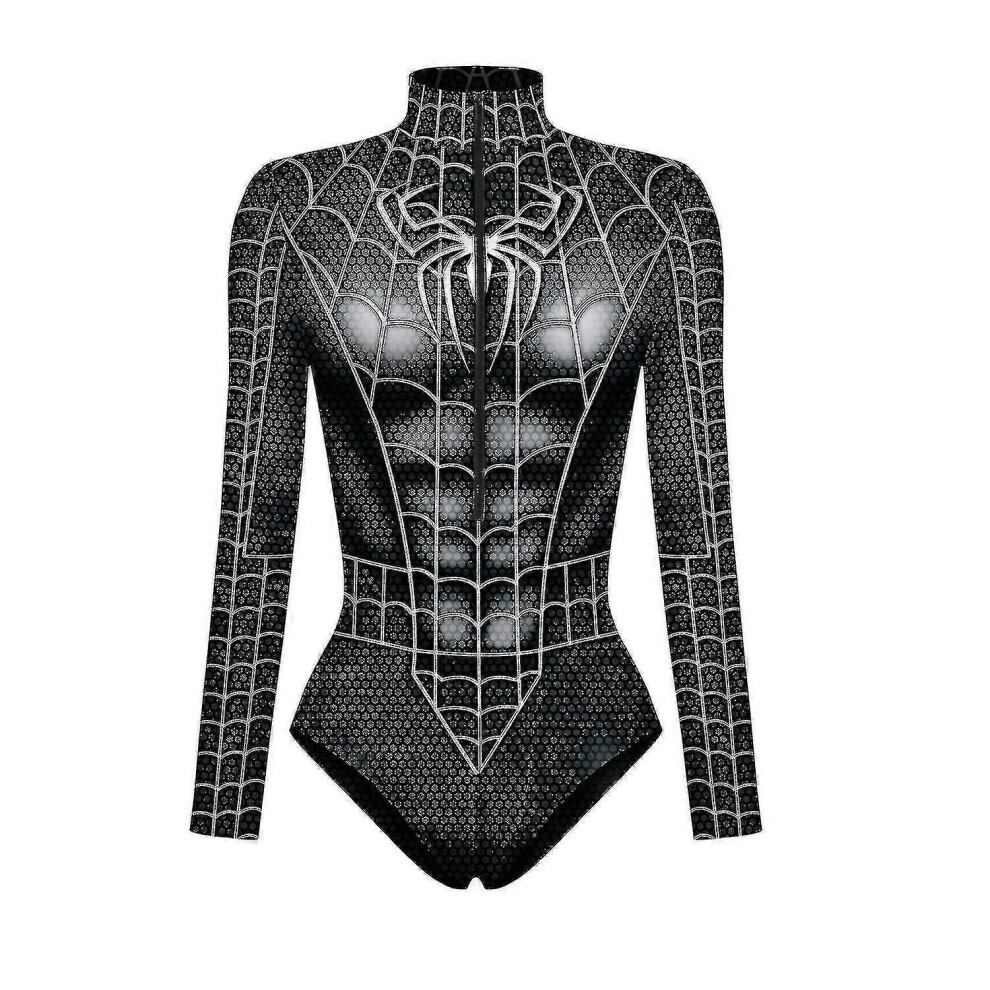 Maxpower (D -M) New Superhero Cosplay Sexy Spiderman Costume Bodysuit Halloween Carnival Party Disguise For Women