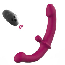 (red) Erotic Sextoys Strapless Strapon Dildo Vibrator Lesbian Strap-on Penis Pegging Double Ended Dildo Adults Sex Toys For Women Vibration