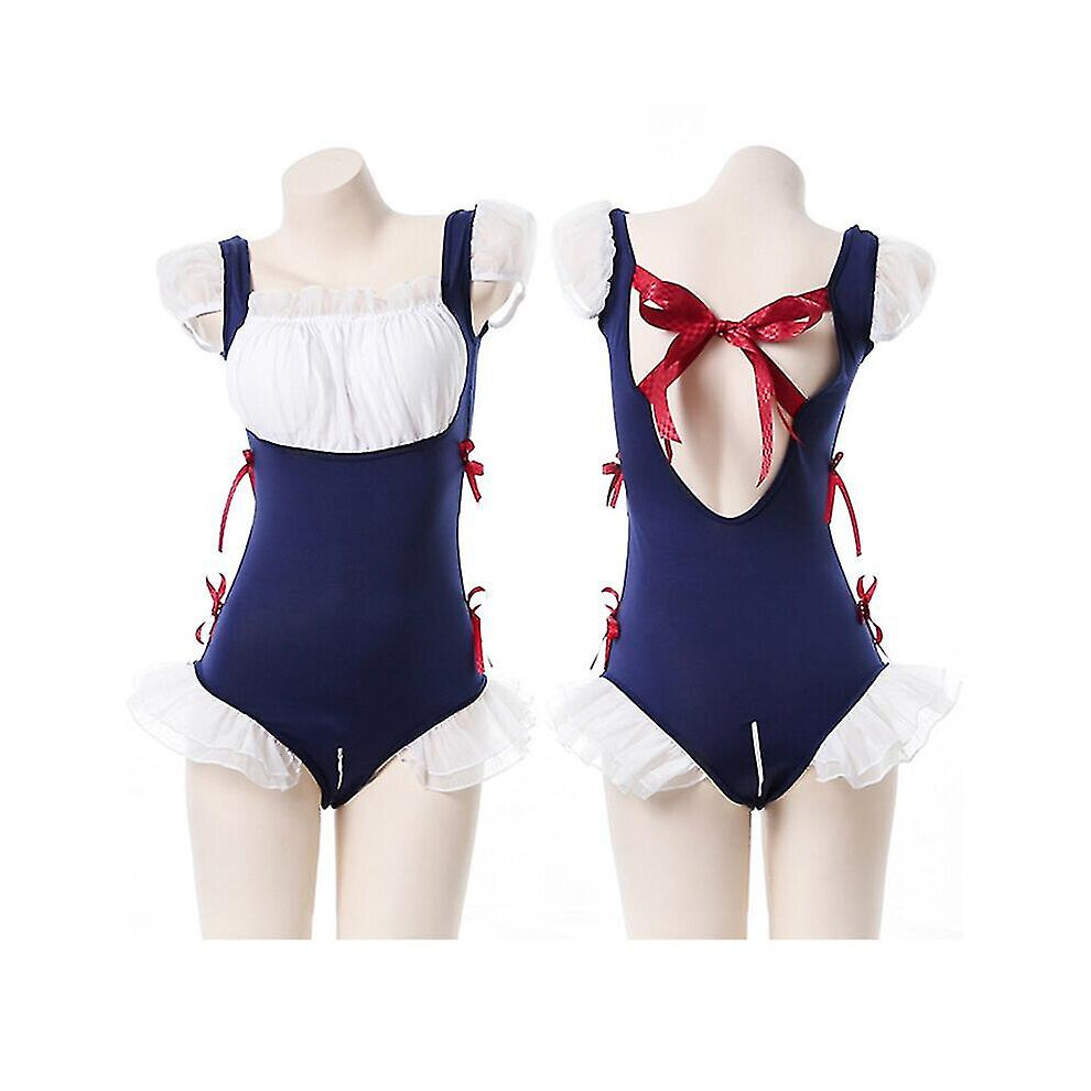 Maxpower (Blue) Cosplay Anime Sexy Costumes Perspective Lingerie Underwear Maid Classical Erotic Lace Outfit Porno Set Women