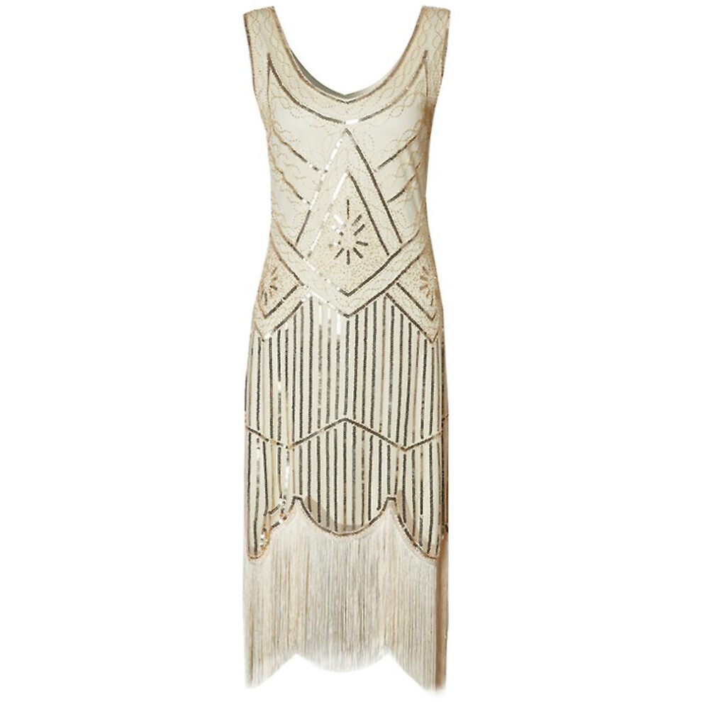 Maxpower Women's 1920S Flapper Dress Long Fringed Great Gatsby Costume Dress 20S Sequins Beaded Vintage Dresses