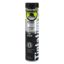 Kiss Tintation Noir - Spray colorant temporaire paquet de 6 x 2,82 oz, résistant à l'eau, 1 minute de changement, anti-taches, compatible oreillers