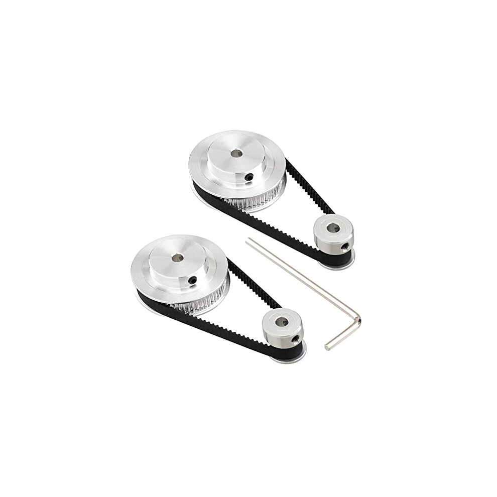 3Dman 2GT Synchronous Wheel 20&60 Teeth 5mm Bore Aluminum Timing Pulley with 2pcs Length 200mm for Width 6mm Belt 3D Printers