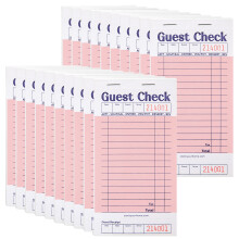 Stock Your Home Pink Guest Check Books for Servers 20 Pack Server Note Pads Waiter Checkbook Food Receipt Book Restaurant Order Pad Paper Checks
