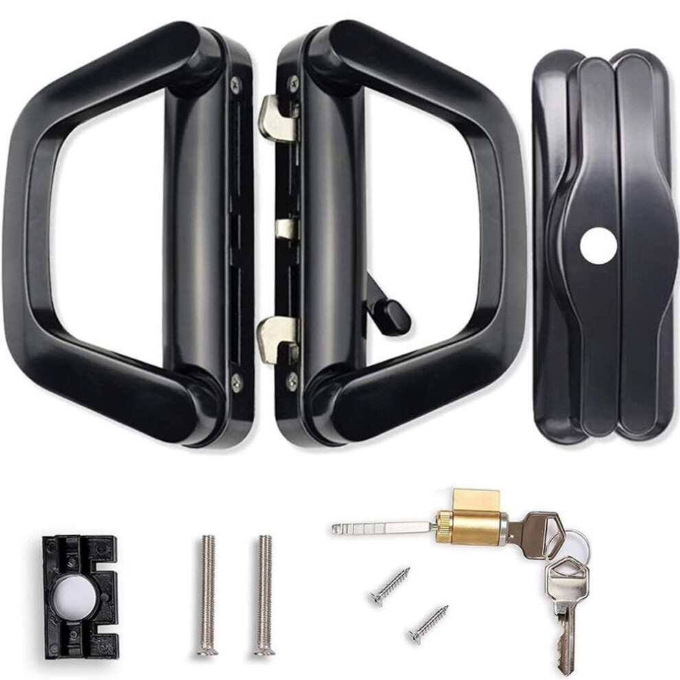 (White - Double Sided with Key) "luxury Double-sided Sliding Door Aluminum Lock For Glass Balcony Doors