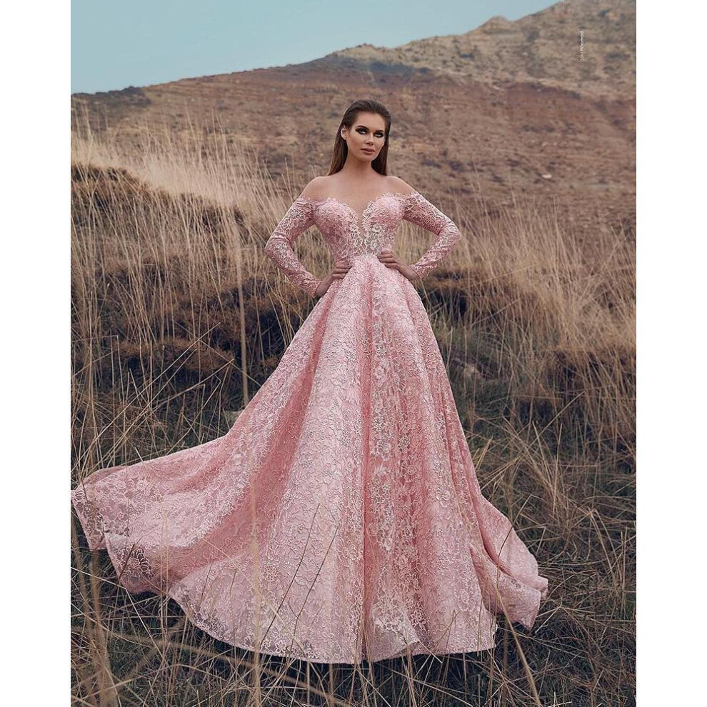 (pink, M) "2025 Cross-Border European & American Women's One-Shoulder Tutu Skirt Bridal Wedding Dress