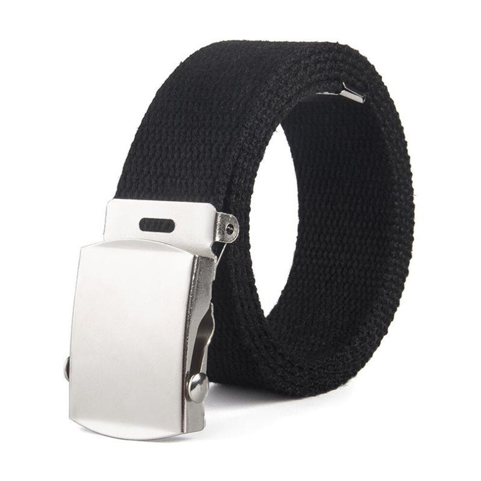 (black, 105 cm) "25mm Trendy Canvas Belt for Kids - Thick Rolling Buckle, Universal Fit for Boys