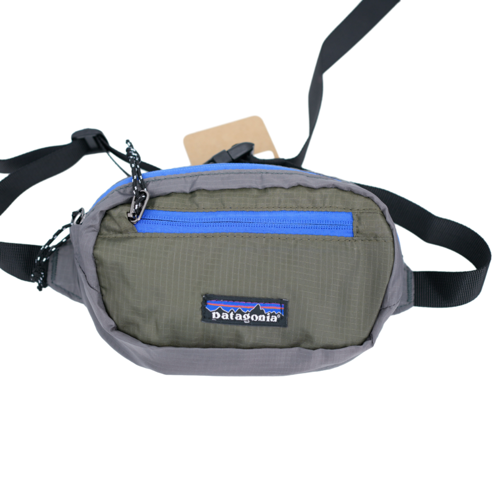 (Grey+Blue) Mini Waist Patagonia Chest Pack Shoulder Crossbody Bag Men Women Leisure Outdoor