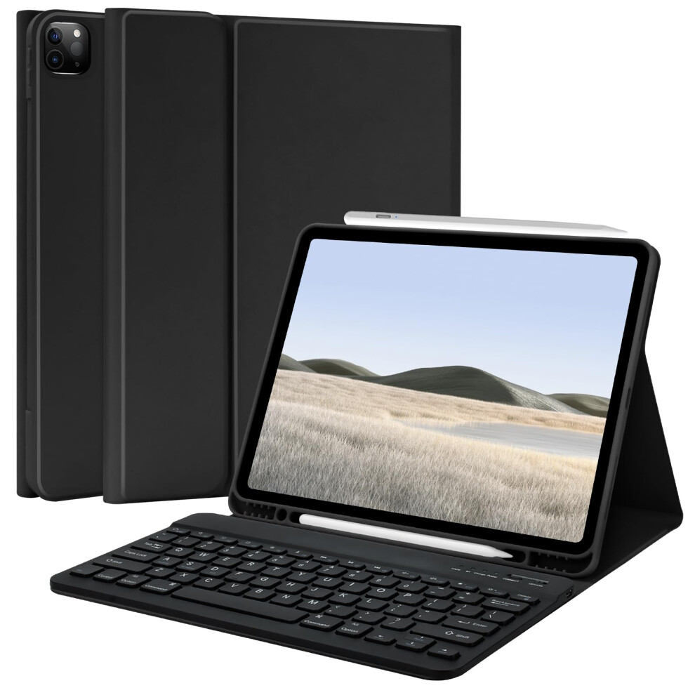 Tqq For Ipad Air 13-Inch (M2) 2024 & Pro 12.9 Inch 2022 Case With Keyboard Keyboard Case For 12.9-Inch Ipad Pro 6Th/5Th Generation - With P 612368004615