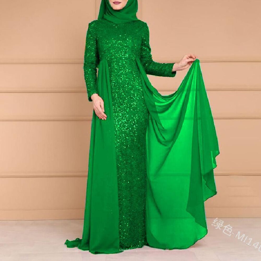 (green, XXXL) 2025 Autumn/winter Elegant Sequined Long-sleeve Dress For Women