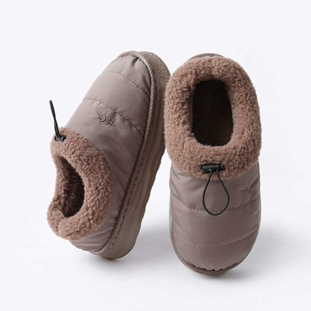 (brown, 42-43) "2024 Women's Lamb Wool Winter Non-slip Waterproof Fur Snow Shoes