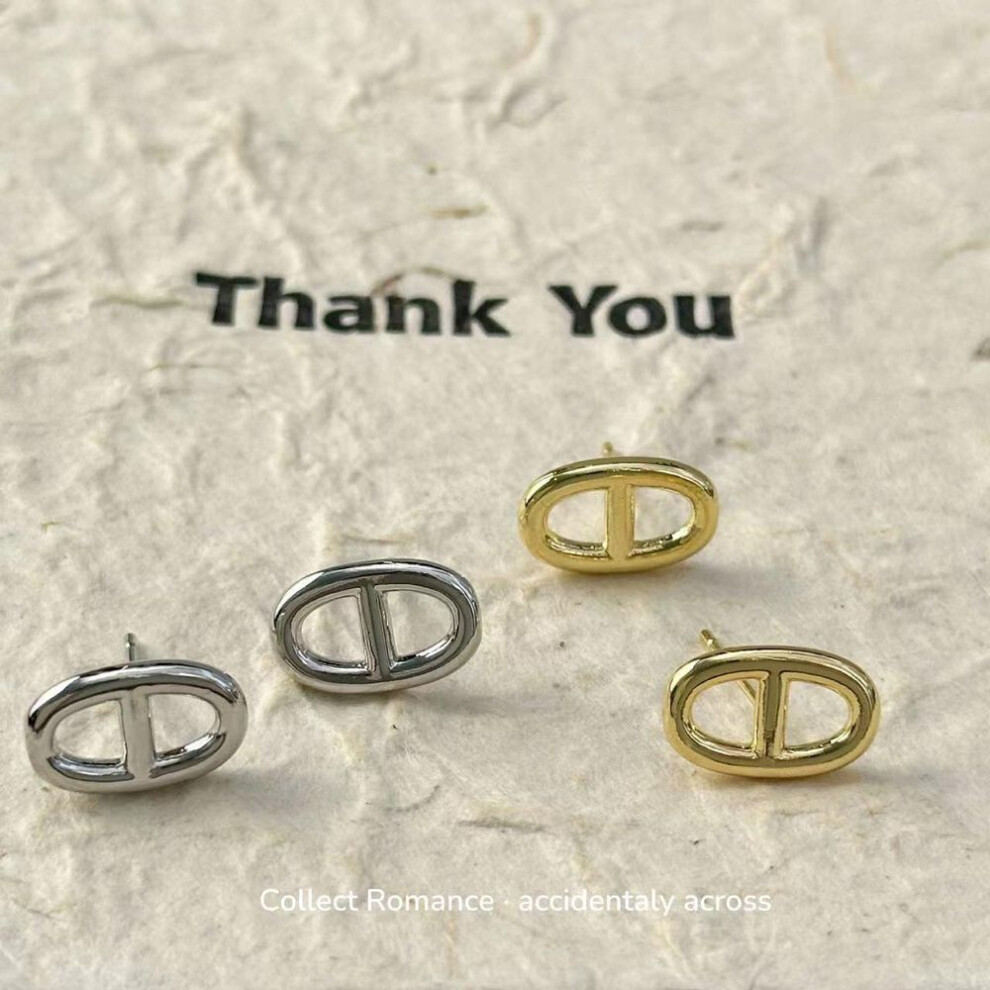 (as the picture, Gold Version) "2024 Trendy Pig Nose Metal Earrings: Unique, Fashionable, And Versatile