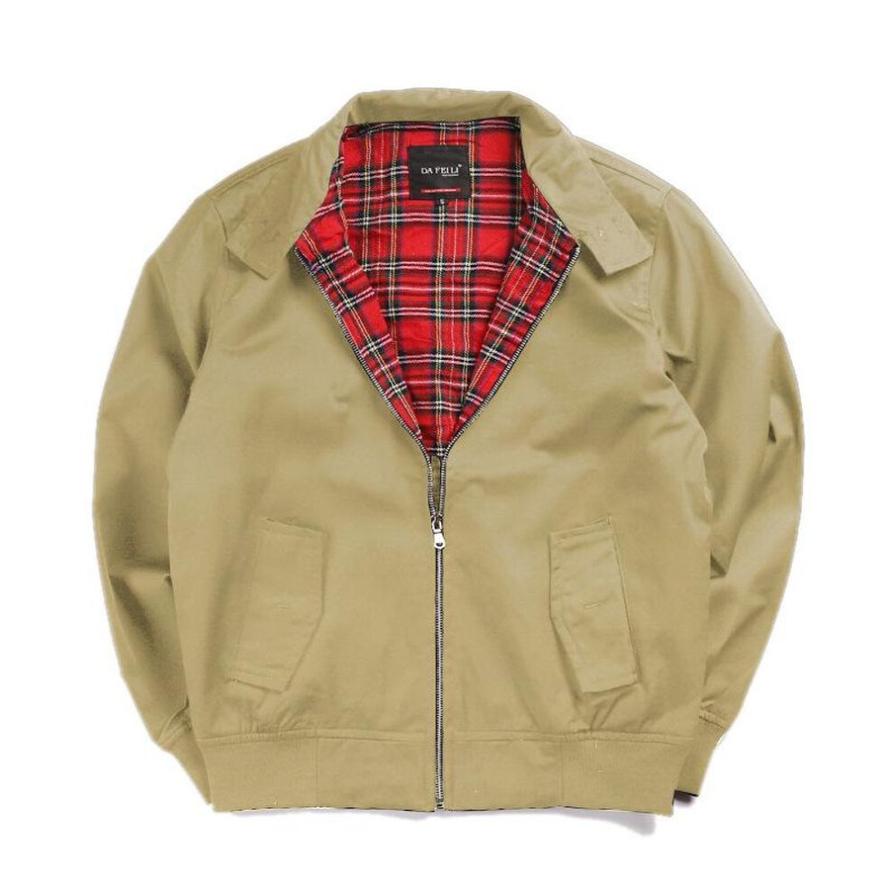 (yellow, S (approx. 70kg)) Norman Dragon Retro Harrington Jacket: Waterproof American Workwear for Spring/Autumn, Men's Punk Motorcycle Trend