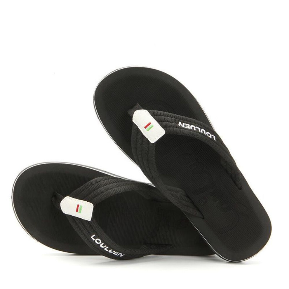(black, 43) "2025 Men's Thick Sole Beach Flip Flops: Stylish Summer Outdoor Sandals