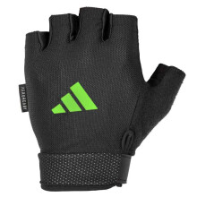 adidas Essential Adjustable Fingerless Gloves for Men and Women - Padded Weight Lifting Gloves - Adjustable Wrist Straps for Tailored Secure Fit - Li