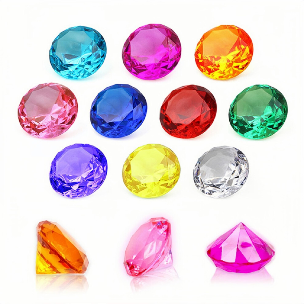 NLR [20 pièces 4 cm] Jouet diamant grand format pour enfants, ensemble de pierres précieuses en acrylique, jeu de chasse au trésor pirate | Œuf d