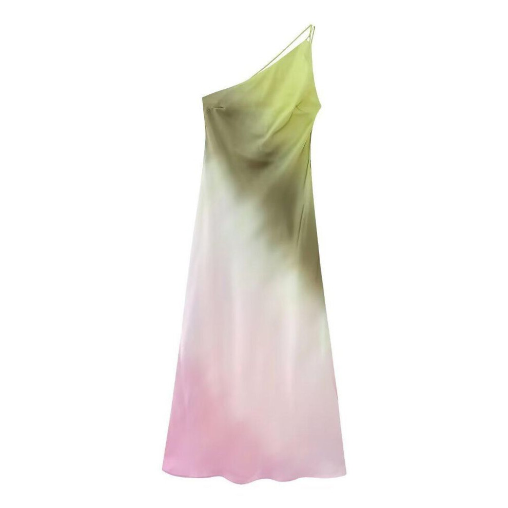 (Small) "2023 Asymmetrical Tie-Dye Dress: European & American Summer Style for Women