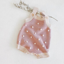 (pink, 73 cm) Autumn Style Handmade Wool Knitted Baby Romper Jumpsuit for Girls