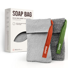 ZOMcHI 2 Pieces Different Roughness Soap Pouch and Soap Saver Pocket for Use in Shower, Body Scrubber Shower Sponge, Premium Exfoliating Soap Bag