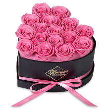 GLAMOUR BOUTIQUE 16-teilige Forever Flowers Herzform-Box Konservierte Rosen Unsterbliche Rosen, die ein Jahr halten Ewige Rose, konservierte Blum